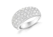 Sterling Silver Pave Dome White Zirconia  Stone Set Ring