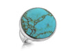 Sterling Silver Round Turquoise Set Ring