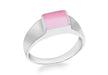 SILVER RET TOP PINK MOP Ring