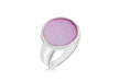 SILVER ROUND LILA MOP Ring