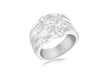 Sterling Silver Four Row 8 Stone Zirconia Ring
