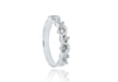 Sterling Silver Zirconia  Wave Six Stone Ring