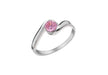 Sterling Silver Pink Zirconia  Stone Set Crossover Ring