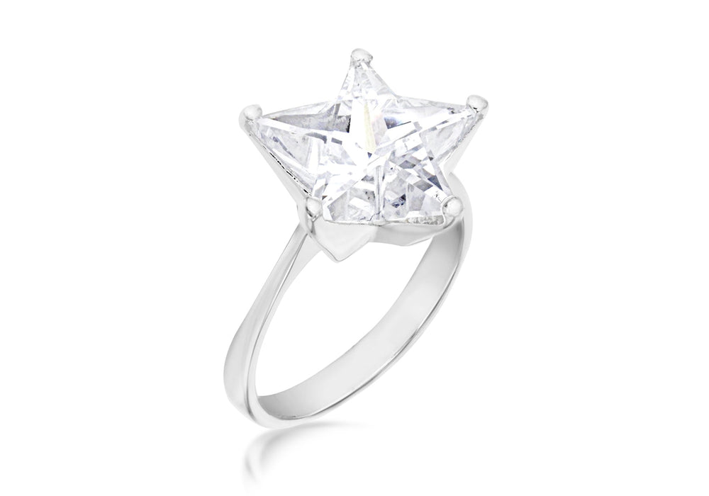 SILVER Zirconia  STAR Ring