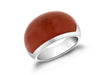 SILVER RED JASPER BAND Ring