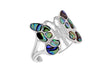 Sterling Silver Paua Shell Butterfly Ring