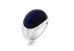 Sterling Silver Deep Blue Cats Eye Dome Ring