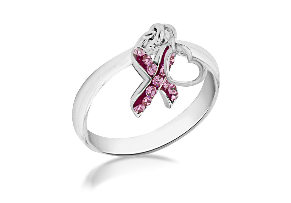 SILVER PINK RY RIBBON Ring