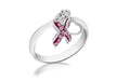 SILVER PINK RY RIBBON Ring