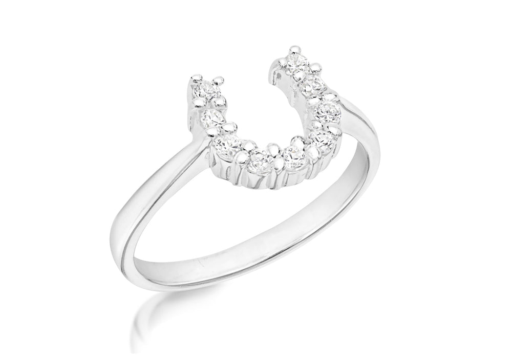 SILVER Zirconia  HORSESHOE Ring