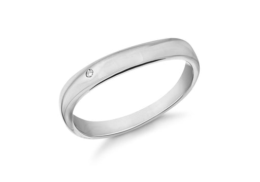 Sterling Silver Rhodium Diamond Set Wave Ring 