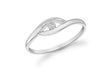 Sterling Silver Rhodium Diamond Crossover Ring 