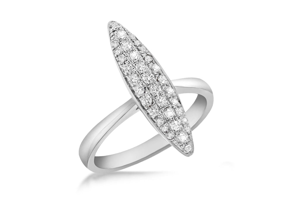 Sterling Silver White Zirconia Elliptic Ring