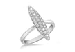 Sterling Silver White Zirconia Elliptic Ring