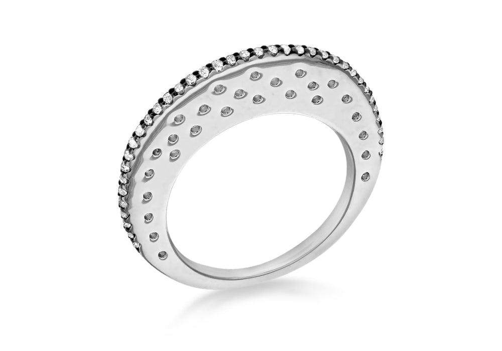 SILVER WHITE Zirconia  FLAT Disc Ring