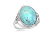 SILVER TURQUOISE OVAL Ring