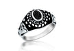 Sterling Silver Black Stone Set Ring 