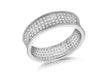 SILVER RHOD Zirconia  4ROW ETERN Ring