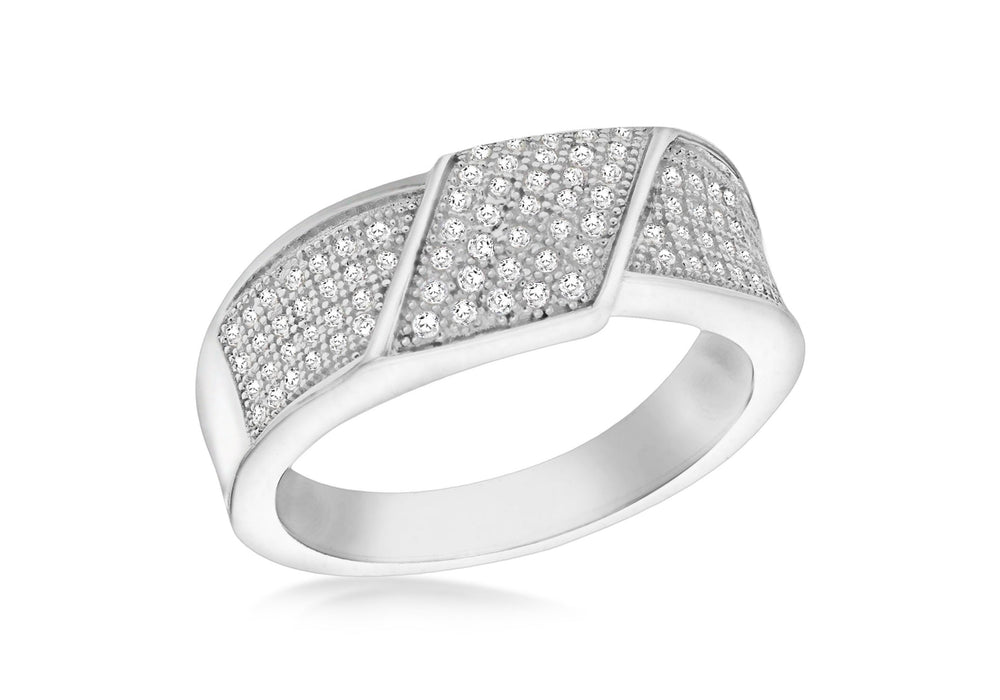 SILVER RHO Zirconia  WRAP BAND Ring