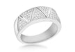 SILVER RHO Zirconia  ZIGZAG BAND Ring