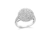 Sterling Silver Rhodium Zirconia Cluster Bomb Ring 