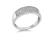 SILVER RHO 3ROW Zirconia  BAND Ring