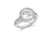 Sterling Silver Rhodium Plated Round Zirconia  Cluster Ring