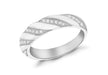 Sterling Silver Rhodium Plated Zirconia  Twist Band Ring