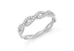 Sterling Silver Rhodium Plated Zirconia  Twined Band Ring