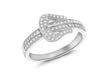 Sterling Silver Rhodium Plated Zirconia  Bukle Ring