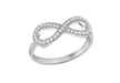 Sterling Silver Rhodium Plated Zirconia  Infinity Ring