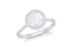 Sterling Silver Rhodium Plated Floating Zirconia  Stones Round Ring