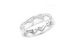 Interlocking Sterling Silver Rhodium Plated Set of Two Polished and Zirconia Zig Zag Rings