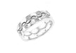 Interlocking Sterling Silver Rhodium Plated Zirconia Set of Two Ivy Zig Zag Rings