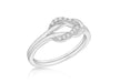 Sterling Silver Rhodium Plated Zirconia  Linked Loops Ring