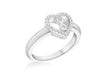 Sterling Silver Rhodium Plated Zirconia  Infinity Heart Ring