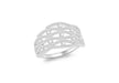 Sterling Silver Rhodium Plated Zirconia  Lattie Wave Ring