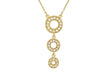 Sterling Silver Gold Plated Triple-Zirconia  Set Pendant Necklace