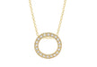 Sterling Silver Gold Plated Zirconia  Set Open Circle Necklace