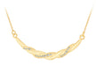 Sterling Silver Gold Plated Crystal Over Necklace