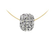 Sterling Silver Gold Plated Crystal Ball Necklace  Pendant