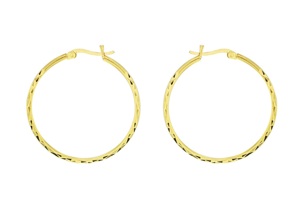 Sterling Silver Gold Plated Hoop Earrings 