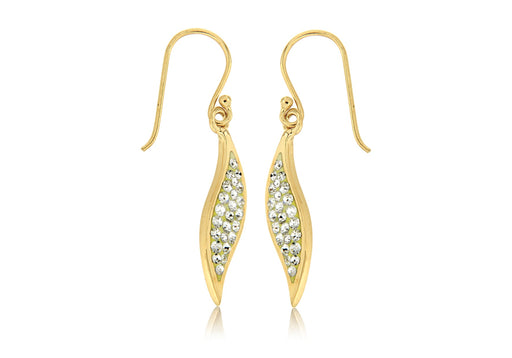 Sterling Silver Gold Plated Crystal Set Wave Earrings