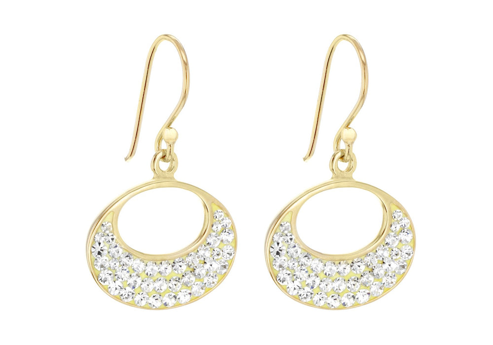 Sterling Silver Gold Plated Crystal Set Opener Earrings 