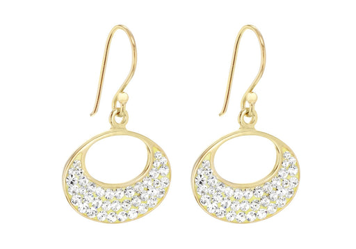 Sterling Silver Gold Plated Crystal Set Opener Earrings 