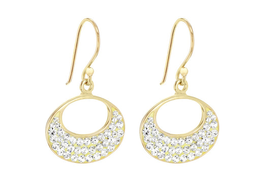 Sterling Silver Gold Plated Crystal Set Opener Earrings