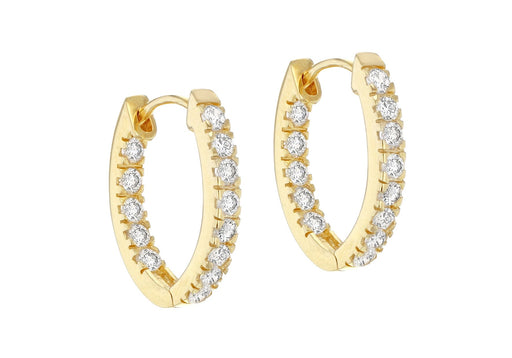 Sterling Silver Gold Plated CZ Set Small Oval Earrings 