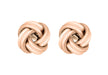 Sterling Silver Rose Gold Plated Knot Stud Earrings