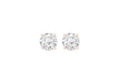 Sterling Silver Rose Gold Plated 9mm Round Zirconia  Claw Stud Earrings