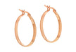 Sterling Silver Rose Gold Plated Diamond Cut Creole Earrings